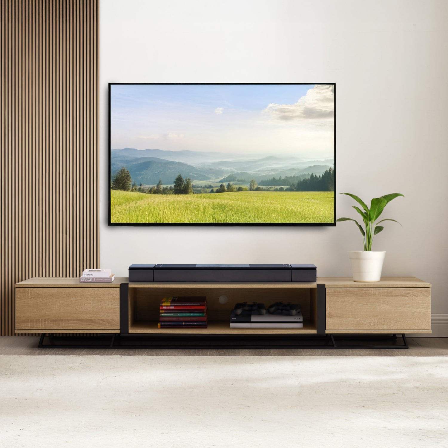 200cm-Athena-2-Drawer-TV-Unit