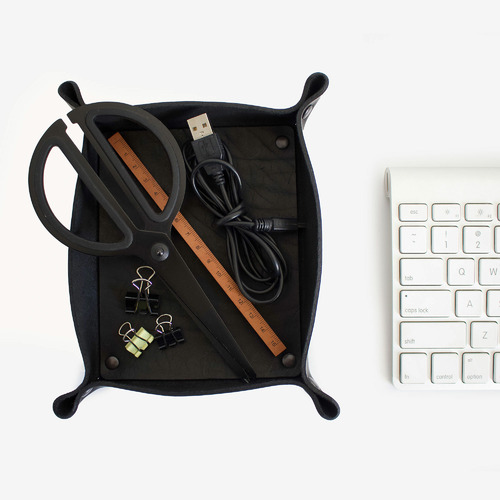 Artisan Cowhide Leather Desk Tray