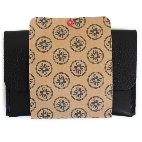 Pocket Personalised Leather Card Holder with Snap Button