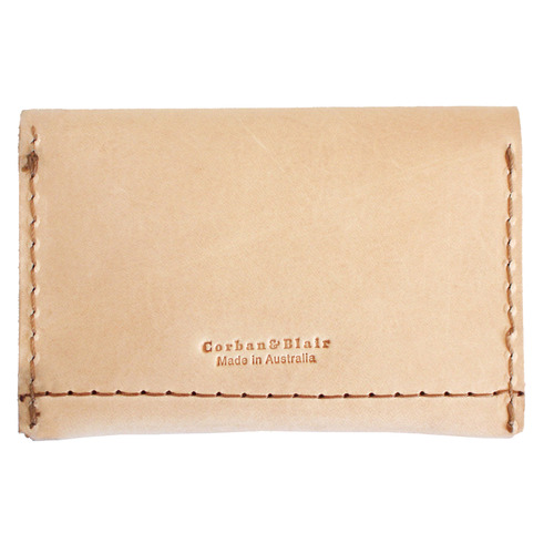 Pocket Personalised Leather Card Holder with Snap Button