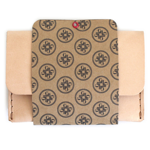 Pocket Personalised Leather Card Holder with Snap Button
