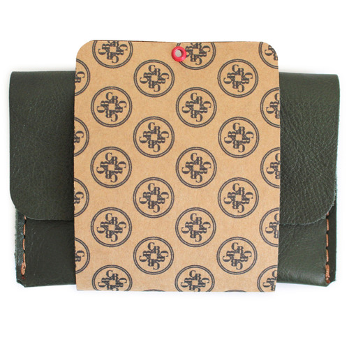Pocket Personalised Leather Card Holder with Snap Button