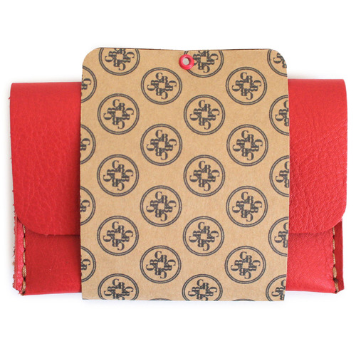 Pocket Personalised Leather Card Holder with Snap Button
