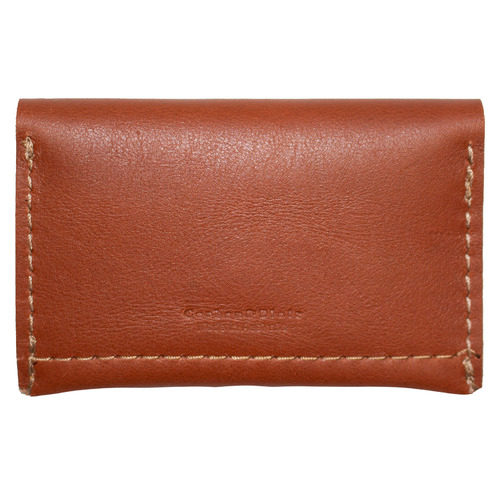 Pocket Personalised Leather Card Holder with Snap Button