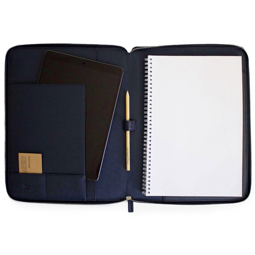 A4 Leather Look Compendia with Zip