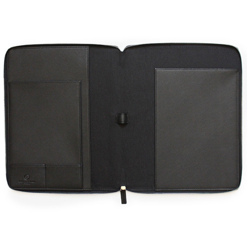 A4 Leather Look Compendia with Zip