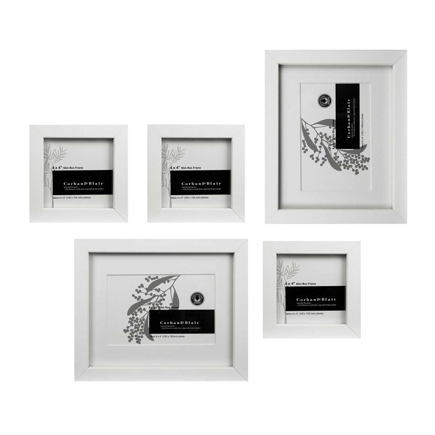 5 Piece Slim Box Photo Frame Set