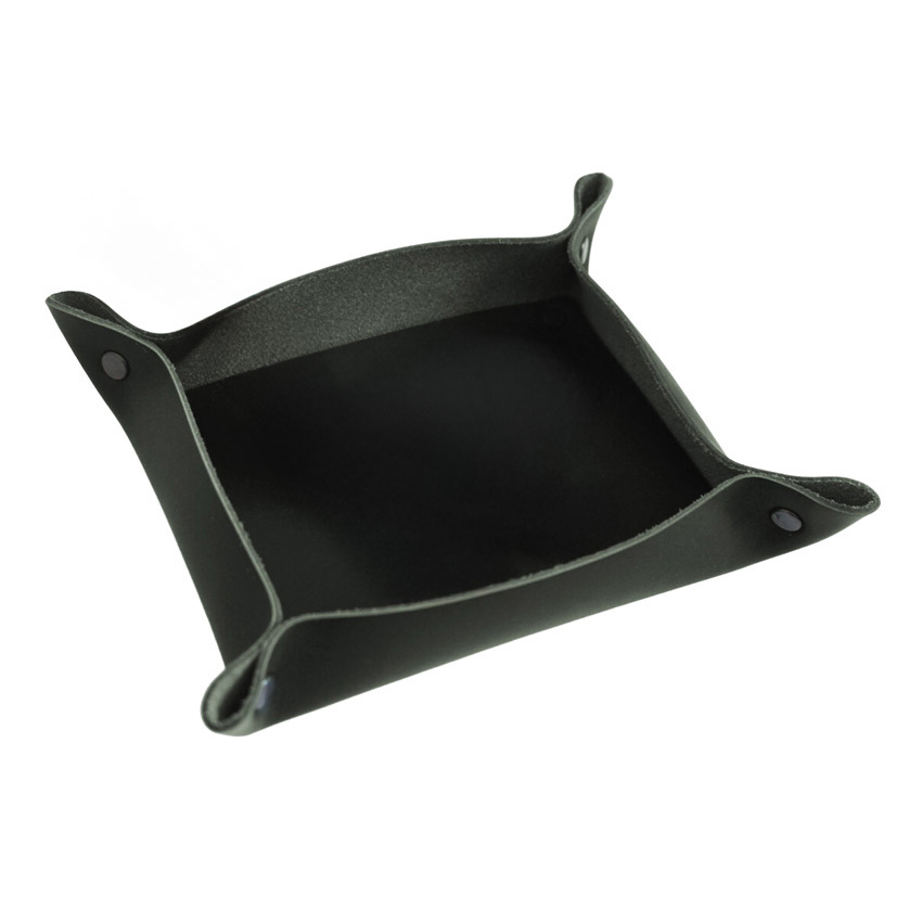 Green Artisan Genuine Leather Desk Tray