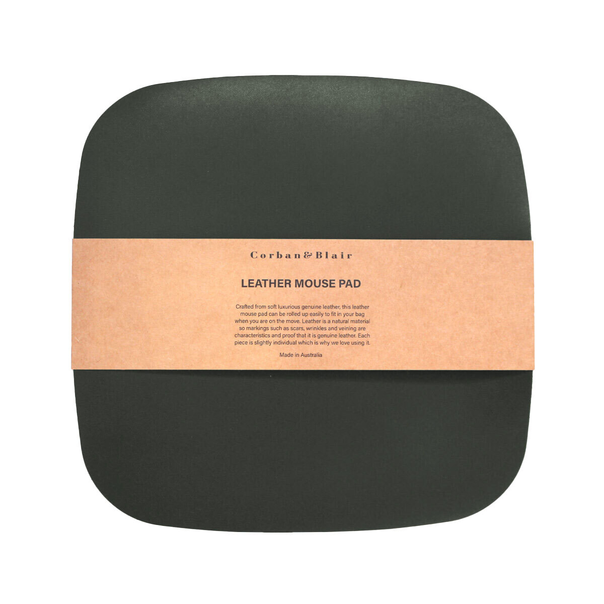 Tan Artisan Genuine Leather Mousepad