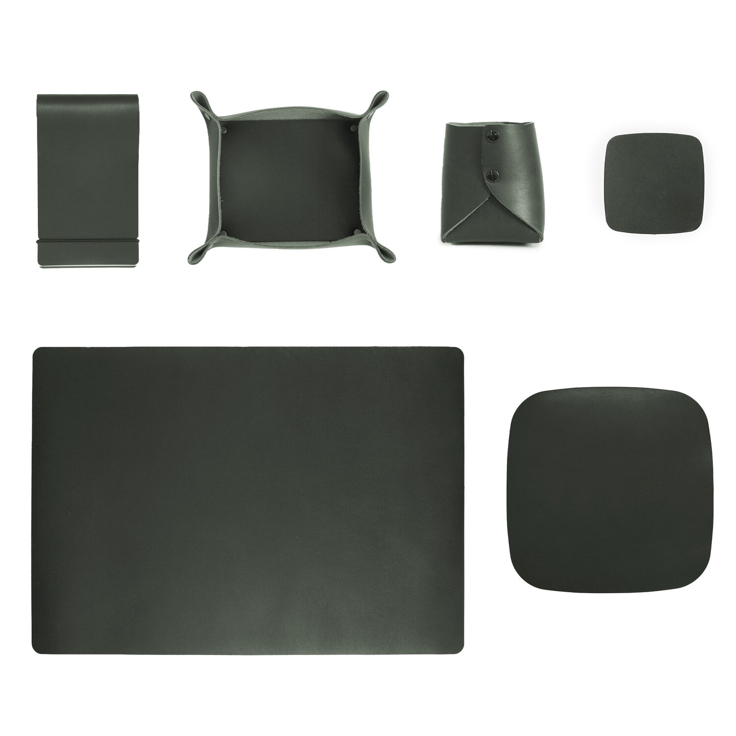 6 Piece Artisan Leather Complete Desk Set