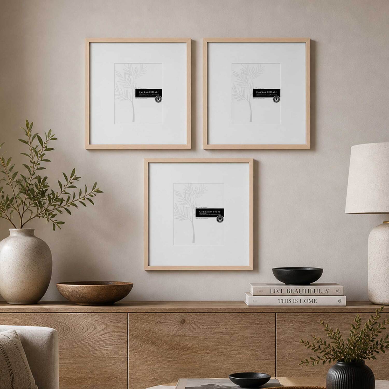 3 Piece Slim Box 16 x 16" Photo Frame Set