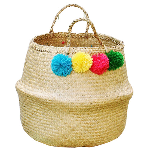 Bungalow Living Large Pom Pom Belly Basket & Reviews Temple & ster