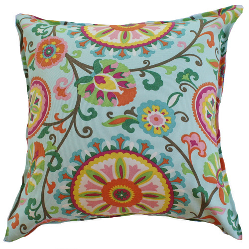 Multi-Coloured Floral Suzani Outdoor Cushion | Temple & Webster