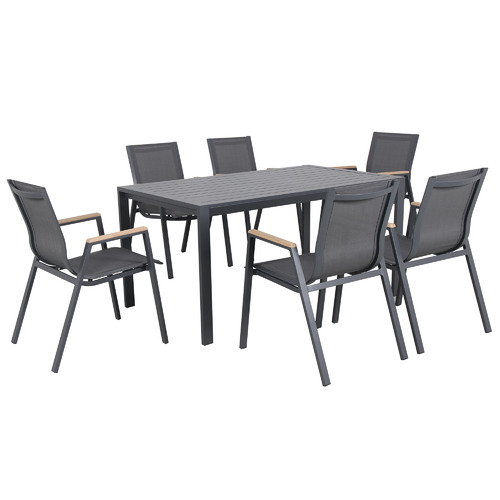 6 Seater Randolph Aluminium Outdoor Dining Table & Chair Set