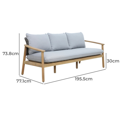 5 Seater Pura Acacia Wood Outdoor Lounge Set
