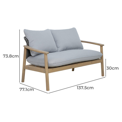 4 Seater Pura Acacia Wood Outdoor Lounge Set