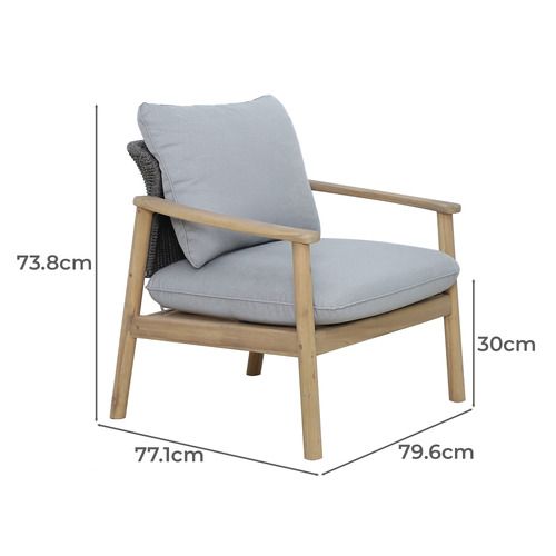 4 Seater Pura Acacia Wood Outdoor Lounge Set