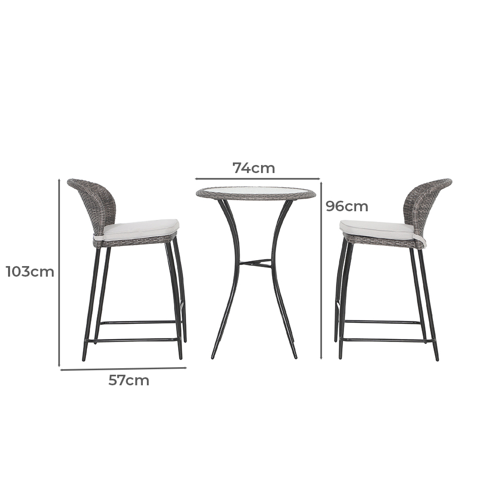 2 Seater Carmen Outdoor Bar Table Set