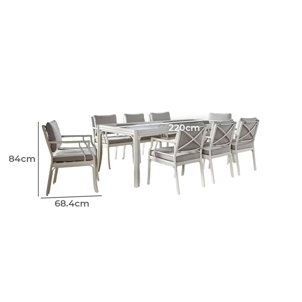 8 Seater Gardenia Outdoor Dining Set