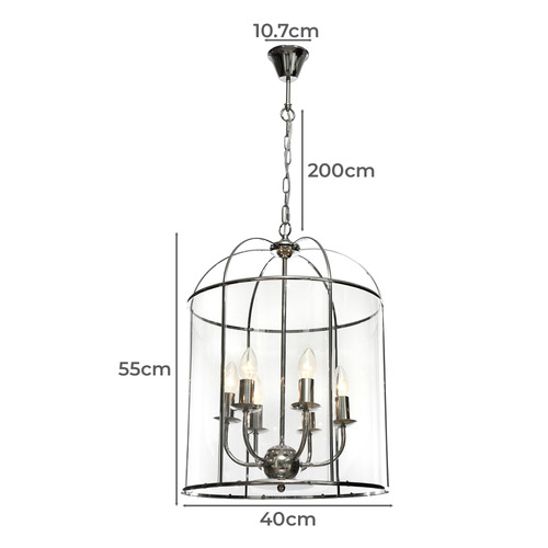 Clovelly 6 Light Glass Pendant