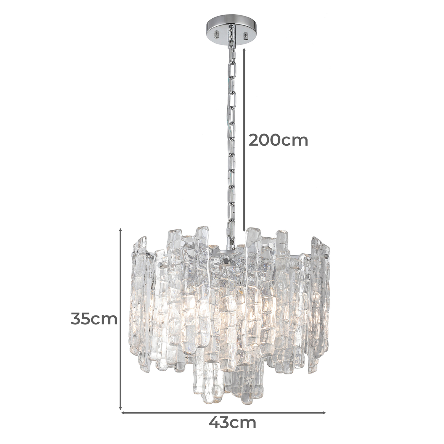 Ruther Steel 5 Lamp Pendant