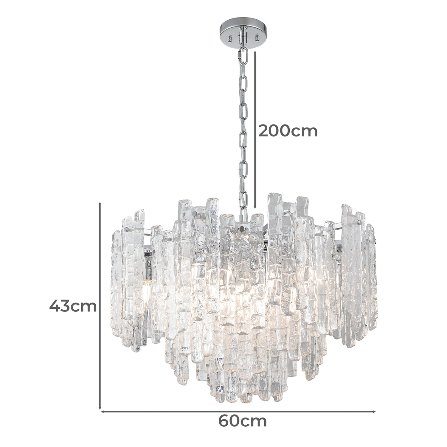 Ruther Steel 10 Lamp Pendant
