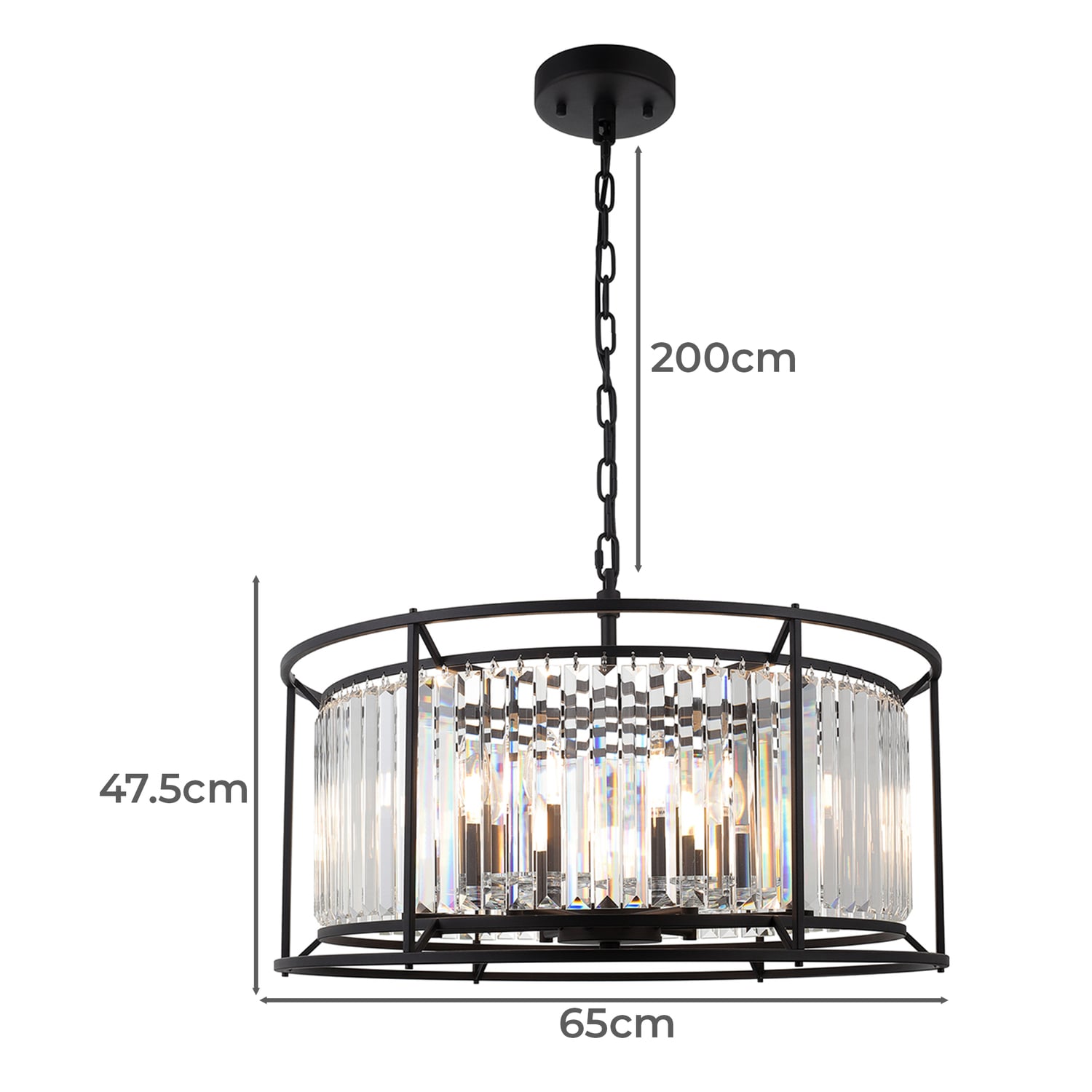 Auburn Steel 8 Lamp Pendant
