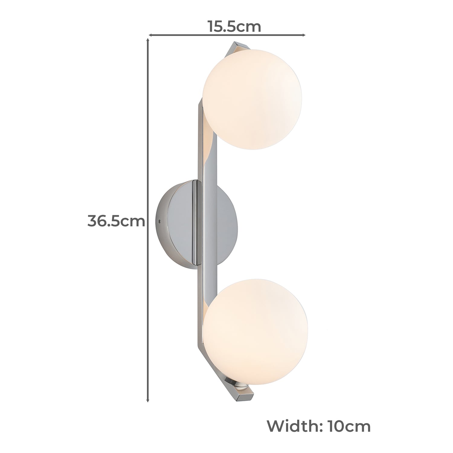 Reno Frosted Glass 2 lamp Wall Light