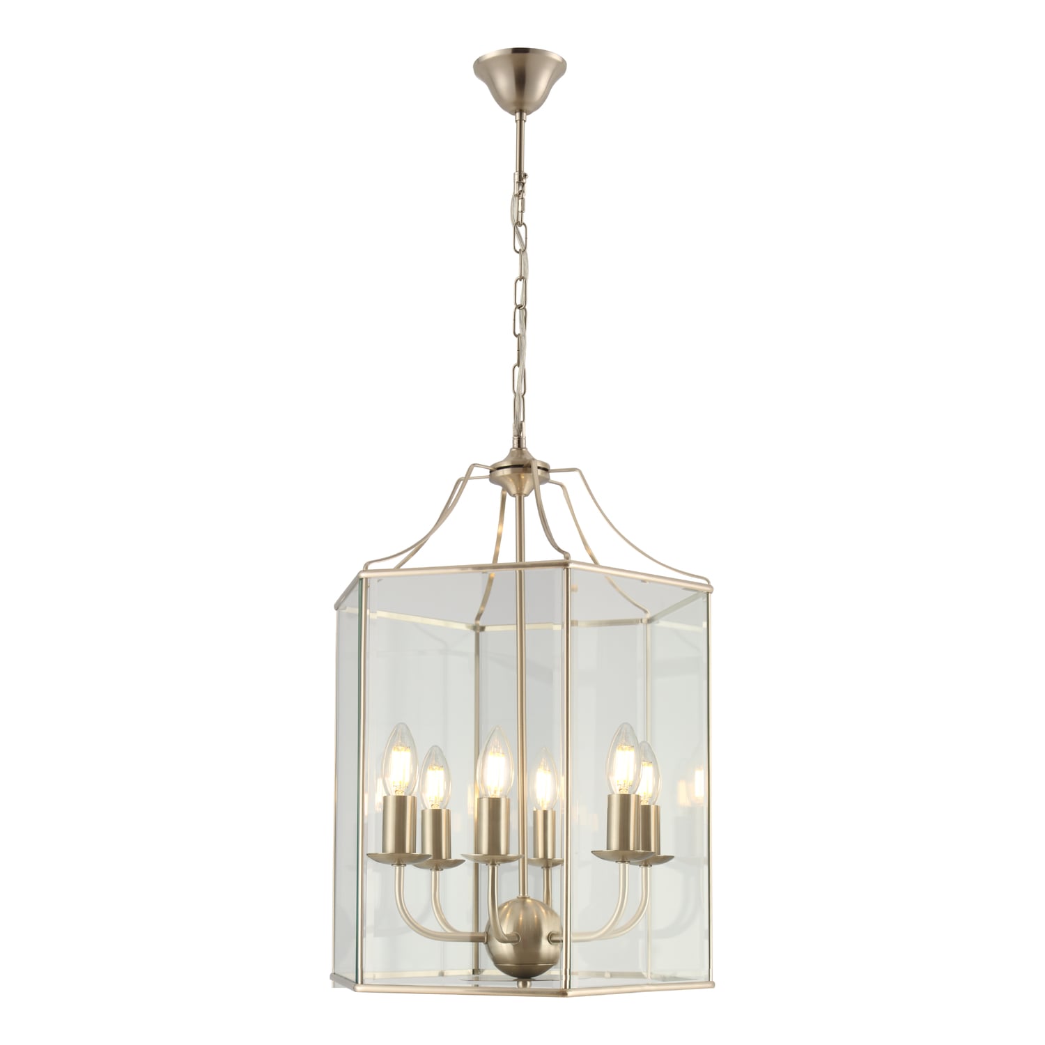 Satin Chrome Arcadia 6 Light Pendant