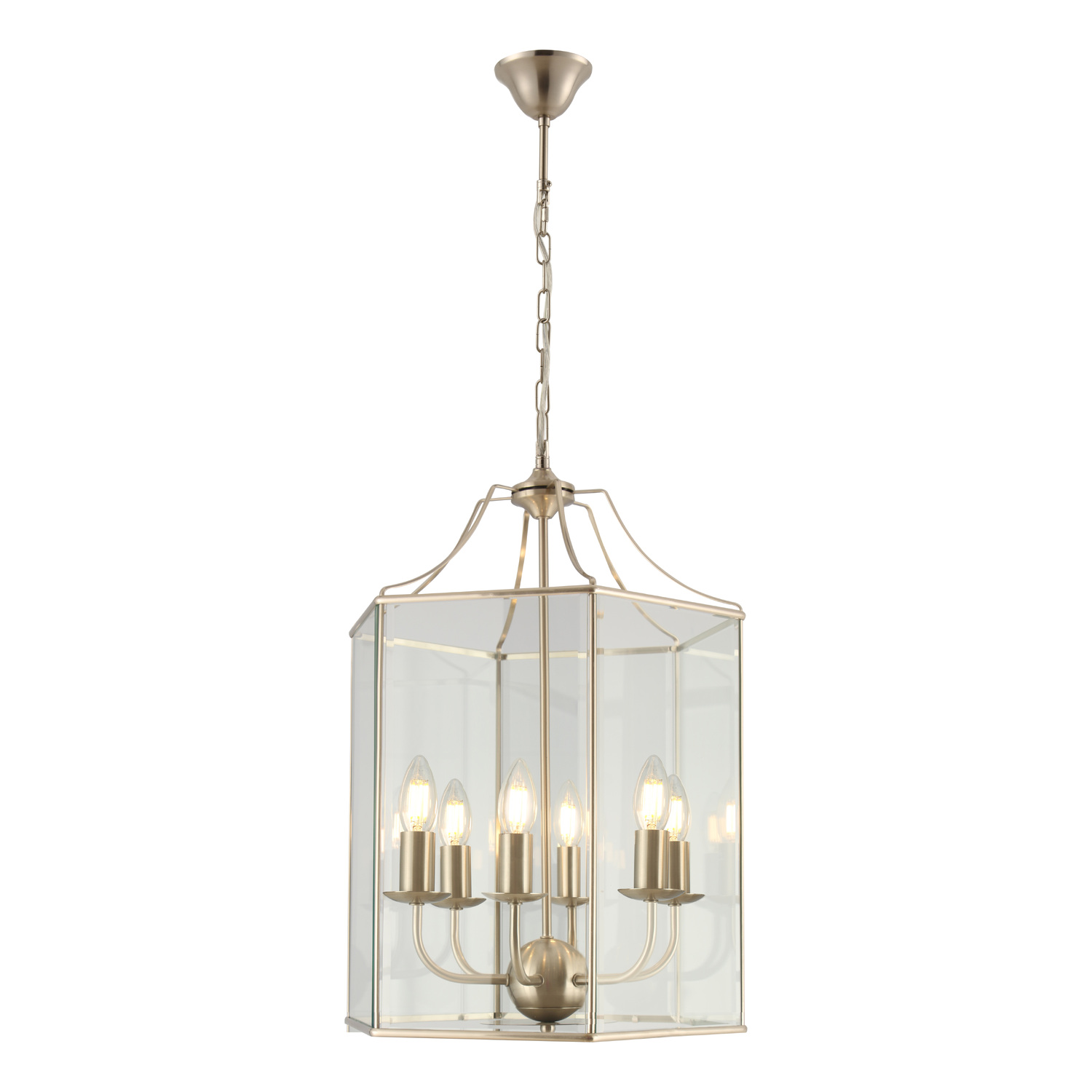 Satin Chrome Arcadia 6 Light Pendant