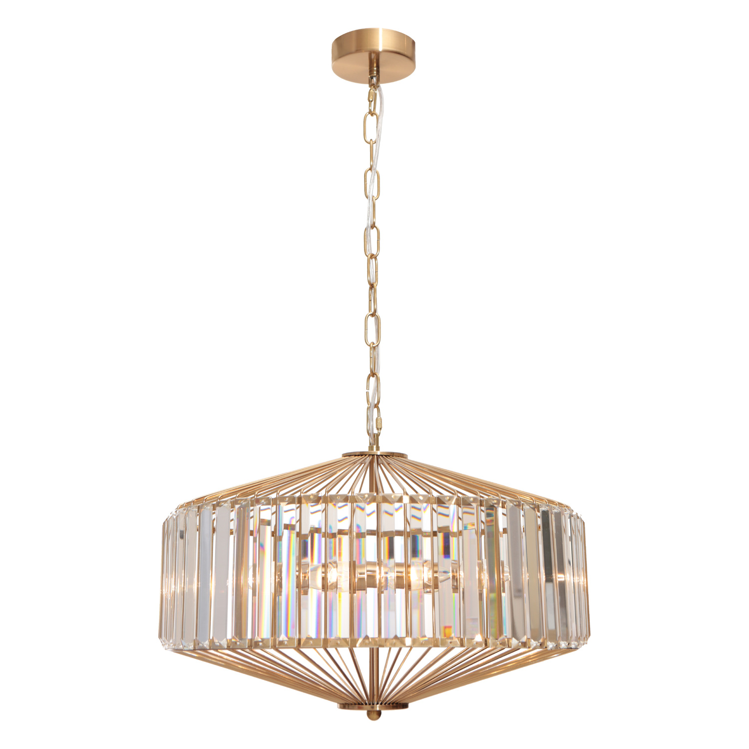 Todd Gold Steel & Glass 5 Light Pendant