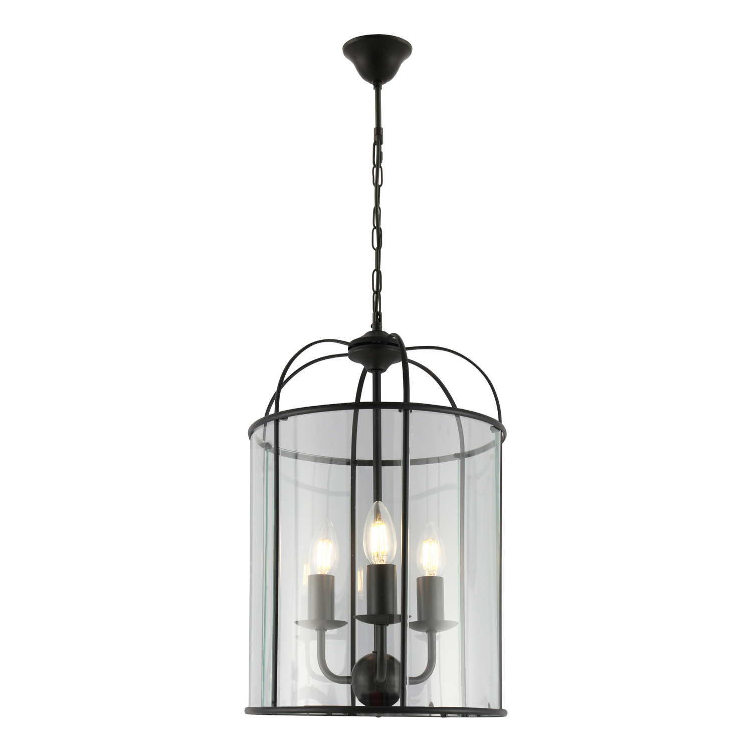 Clovelly Aluminium & Glass 3 Light Pendant