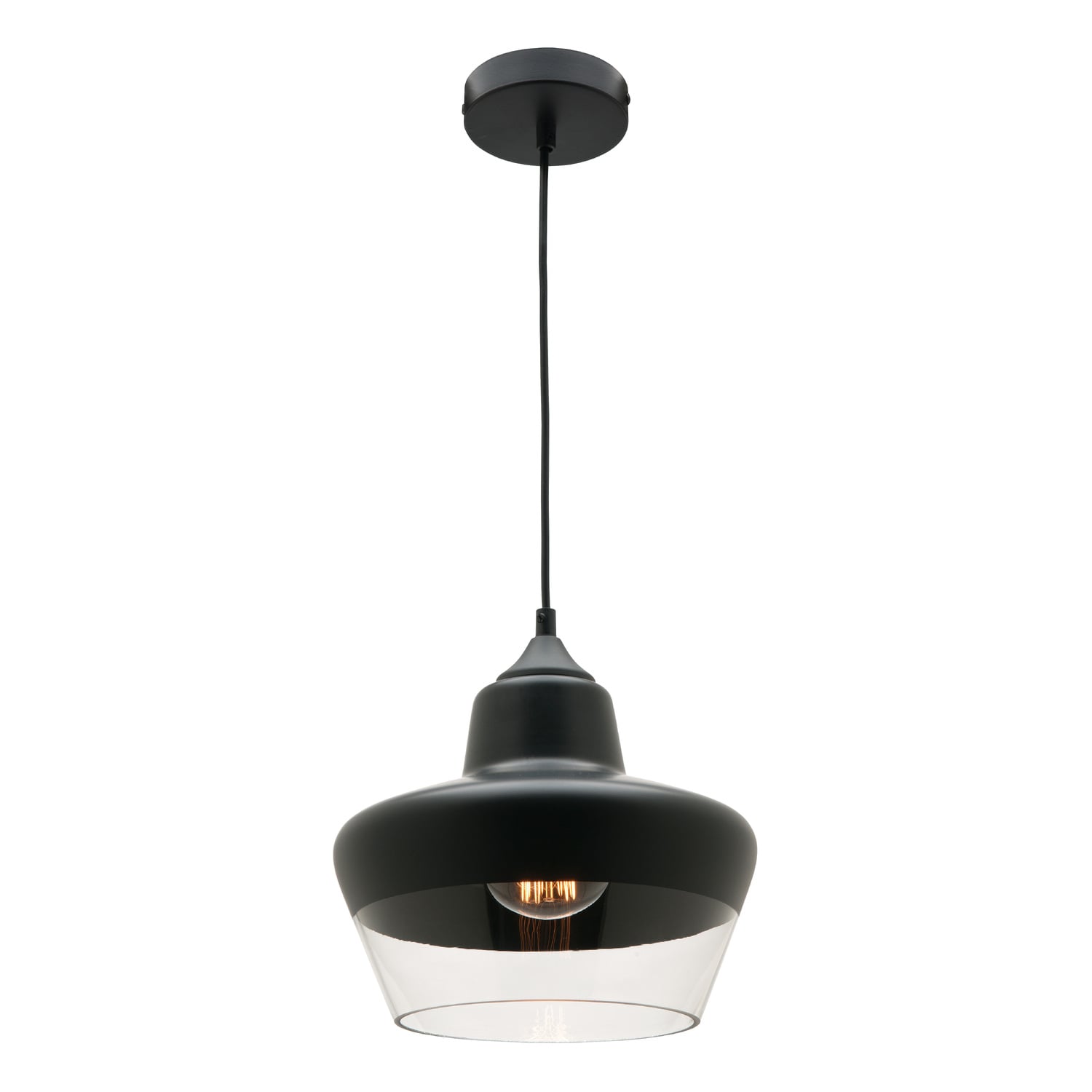 Stout Black Glass Pendant Light