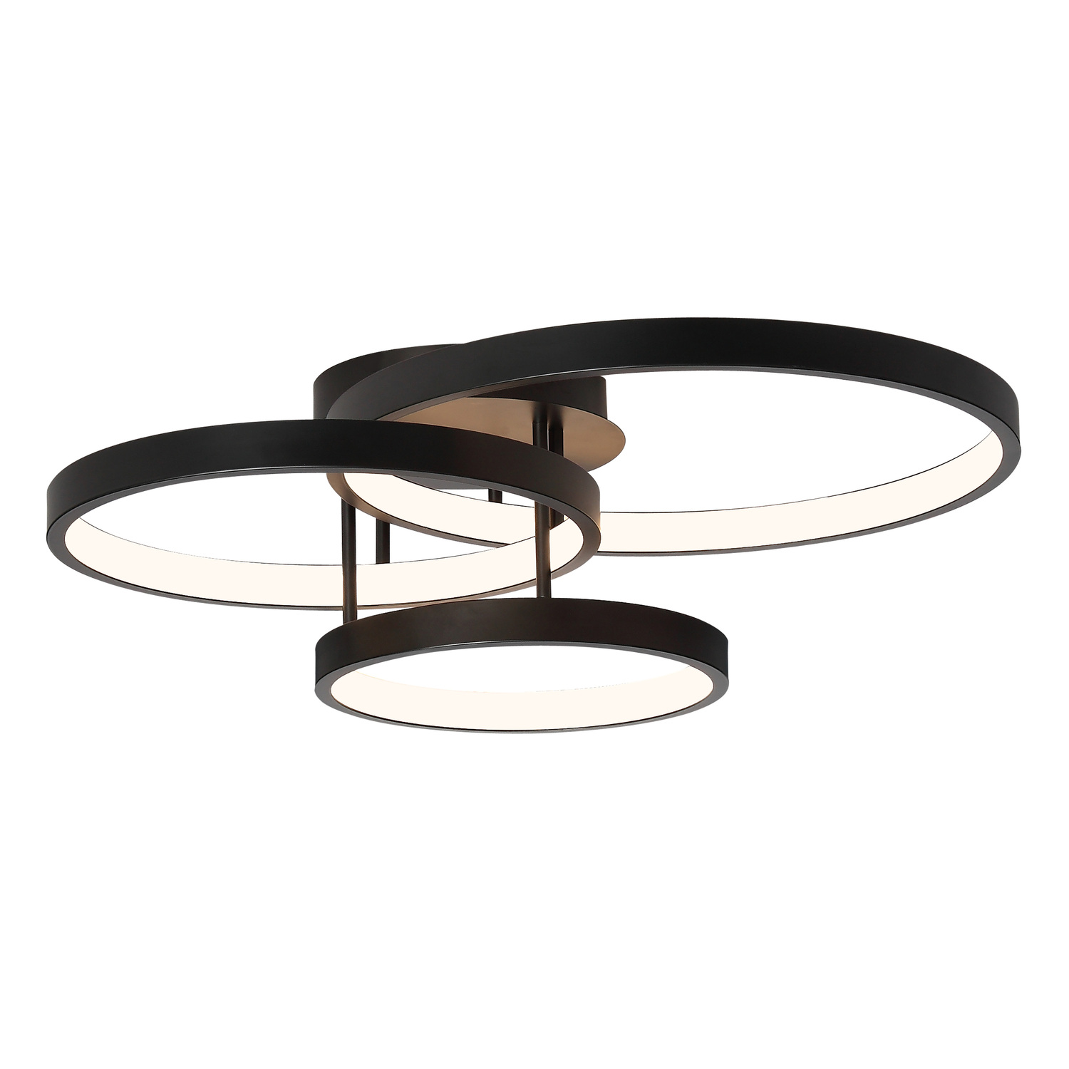 Zola Aluminium 3 Ring LED Semi Flush Mount Ceiling Light