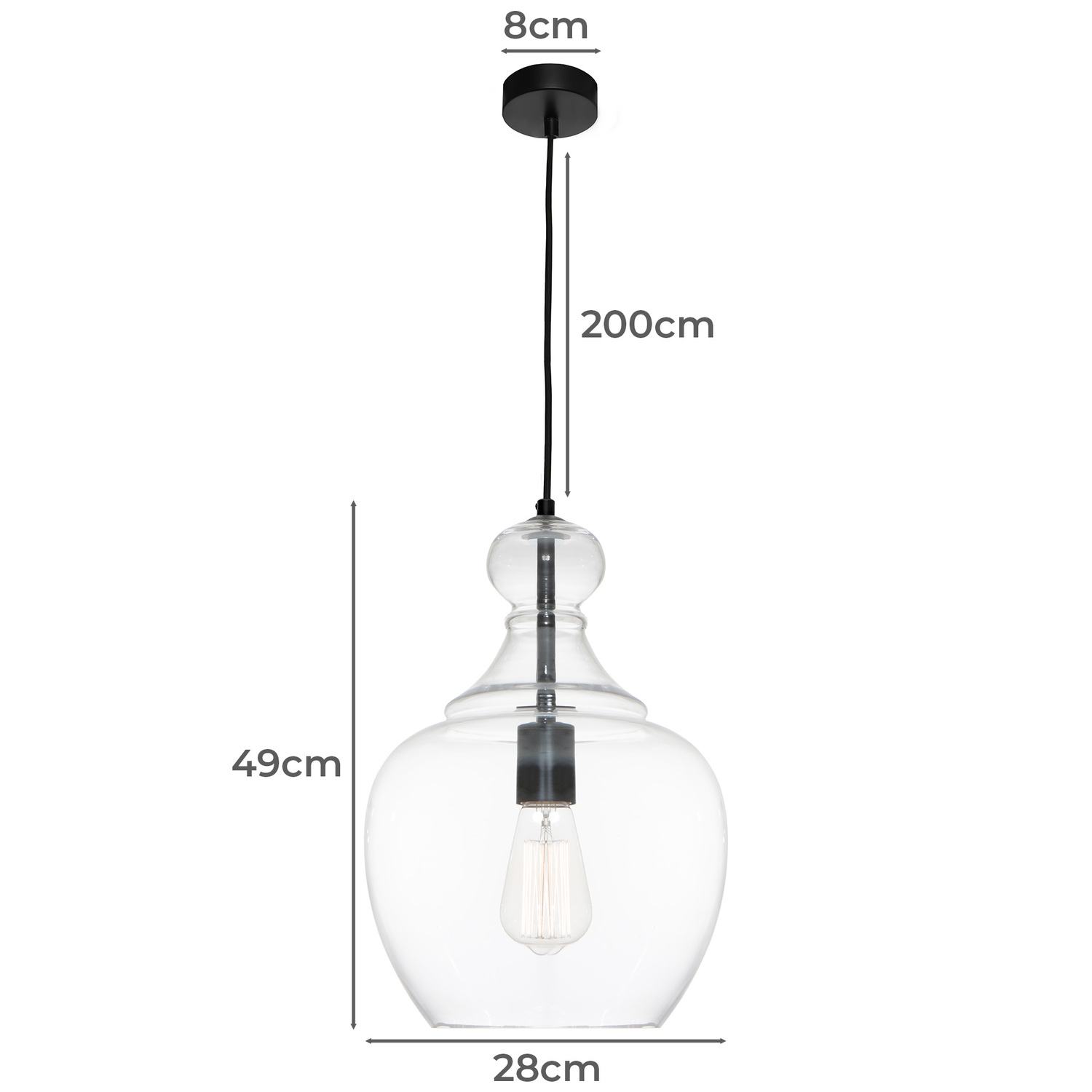Harris Steel & Glass Pendant Light