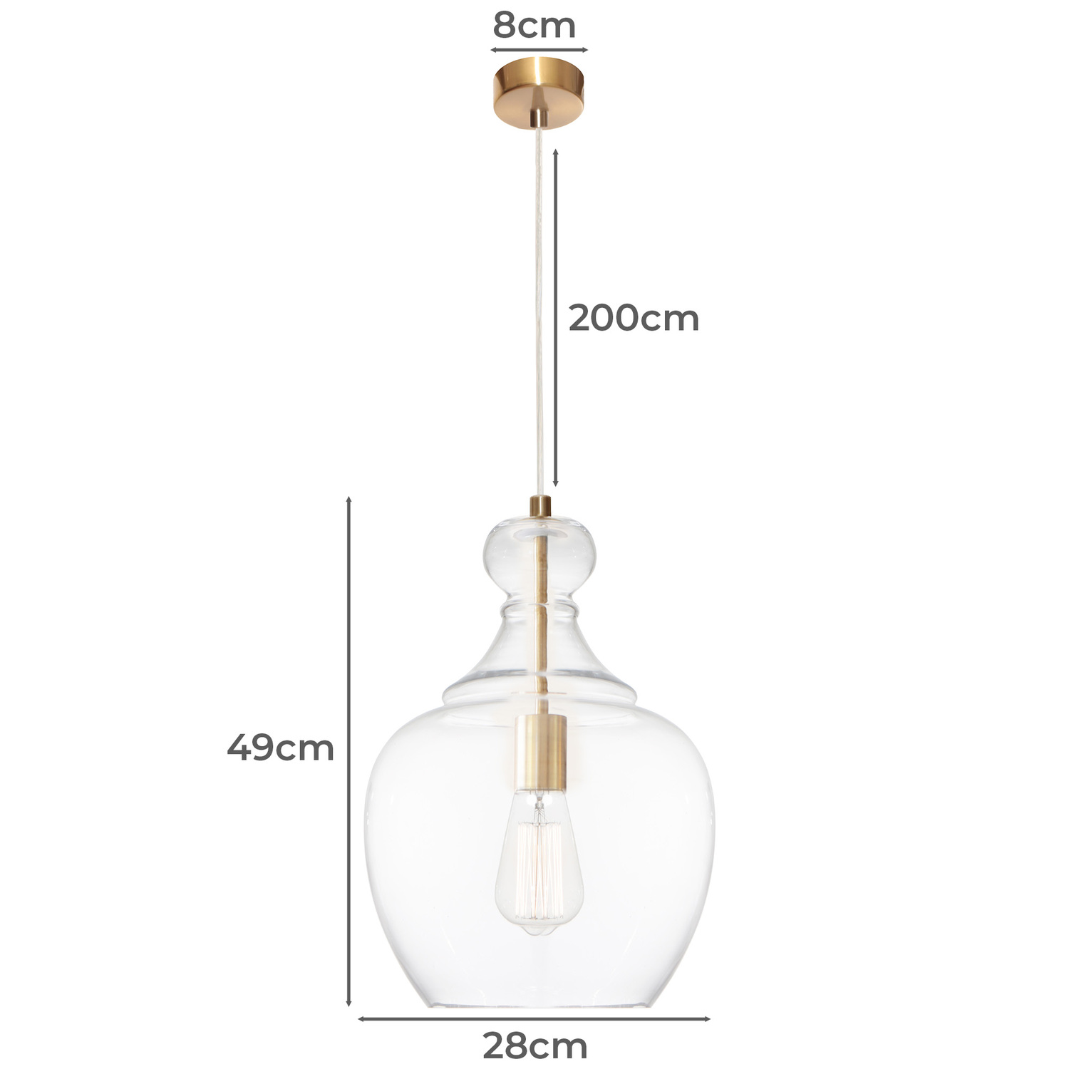Harris Steel & Glass Pendant Light