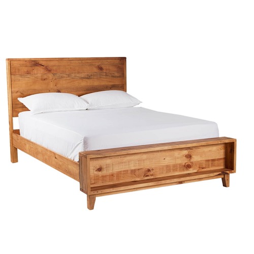 Evergreen Home Ava Recycled Pine Wood Bed Temple & ster