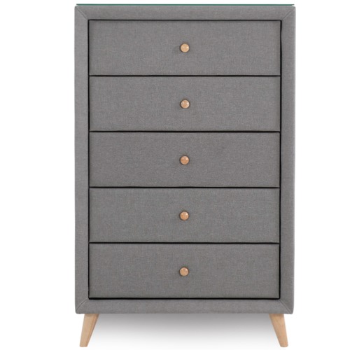 Sorrento Fabric Tallboy Chest of Drawers