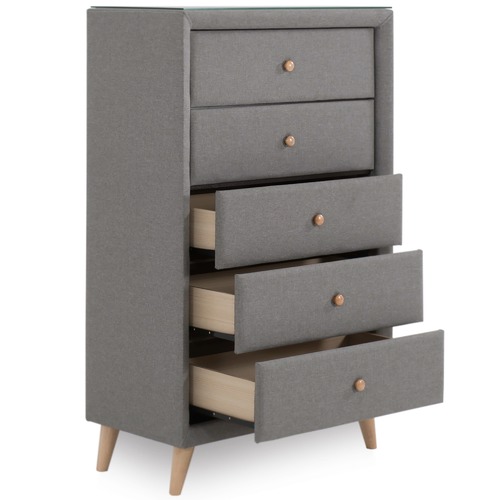 Sorrento Fabric Tallboy Chest of Drawers