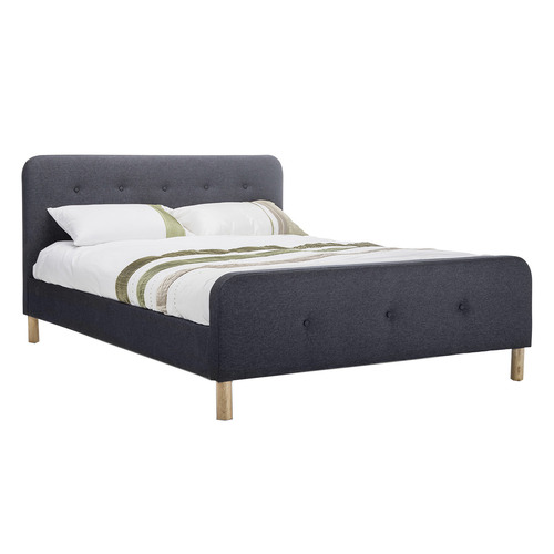 Dark Grey Zandra Fabric Bed Frame