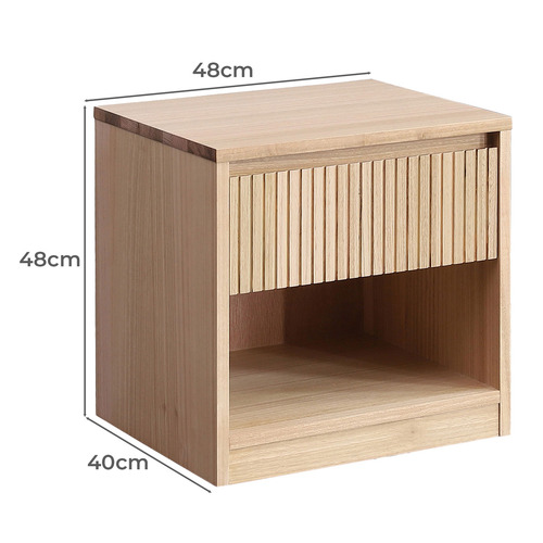Amanda 1 Drawer Ash Wood Bedside Table