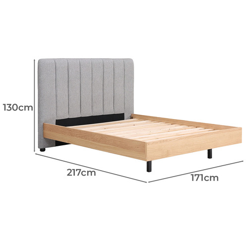 Avery Oak Wood Queen Bed Frame