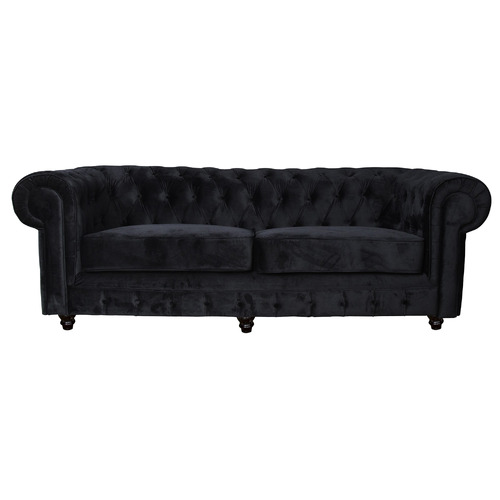 Cleo Button Tufted 3 Seater Velvet Sofa