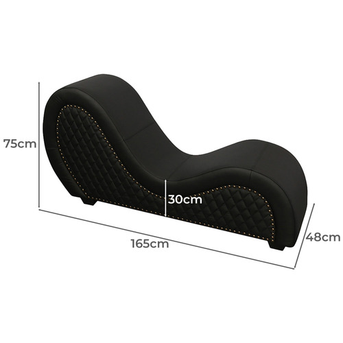 Tanata Cowhide Leather Love Seat Chaise