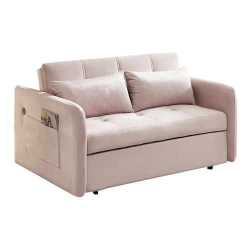 Liviana 2 Seater Velvet Sofa Bed with USB