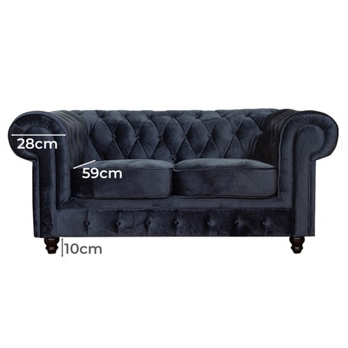 Cleo Button Tufted 2 Seater Velvet Sofa