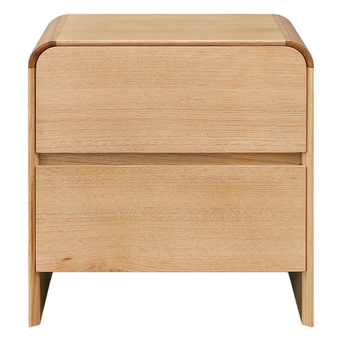 Clemmie Tasmanian Oak Wood 2 Drawer Bedside Table