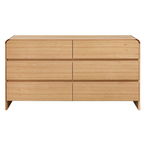 Clemmie Tasmanian Oak Wood 6 Drawer Chest