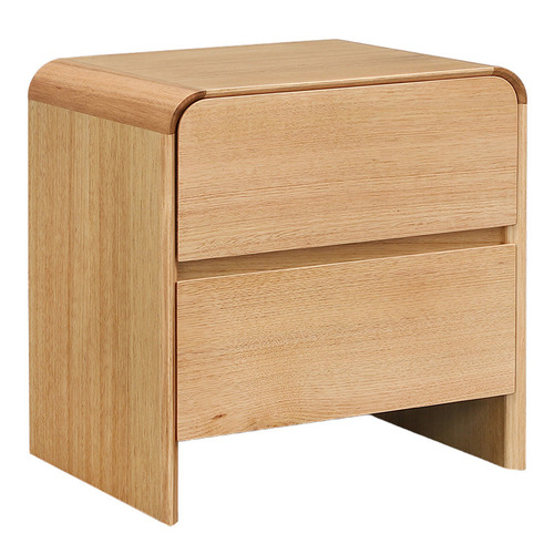 Clemmie Tasmanian Oak Wood 2 Drawer Bedside Table