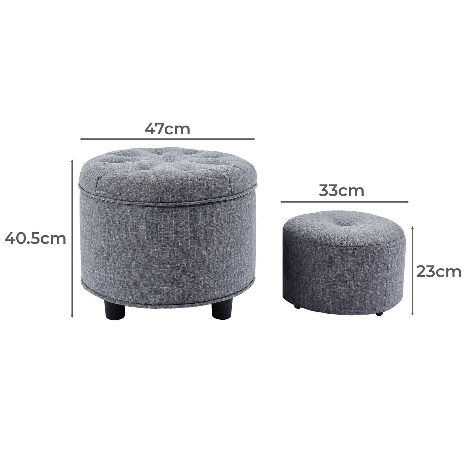2 Piece Teo Ottoman & Footstool Set